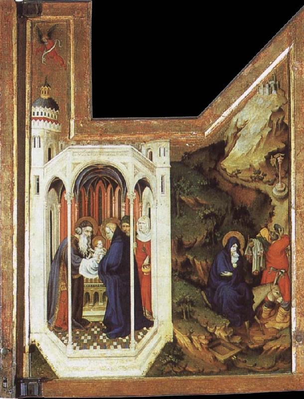 BROEDERLAM, Melchior Annunciation and Visitation France oil painting art